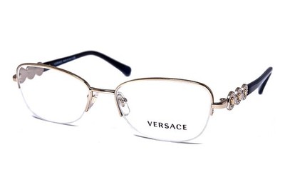 ❤️VERSACE MOD 1217B 52 17 135 3 Medussa Temple Sunglasses Frames Glasses +Case Versace Copper Gold Metal Oval Medusa Temple Glasses MOD  main image 4