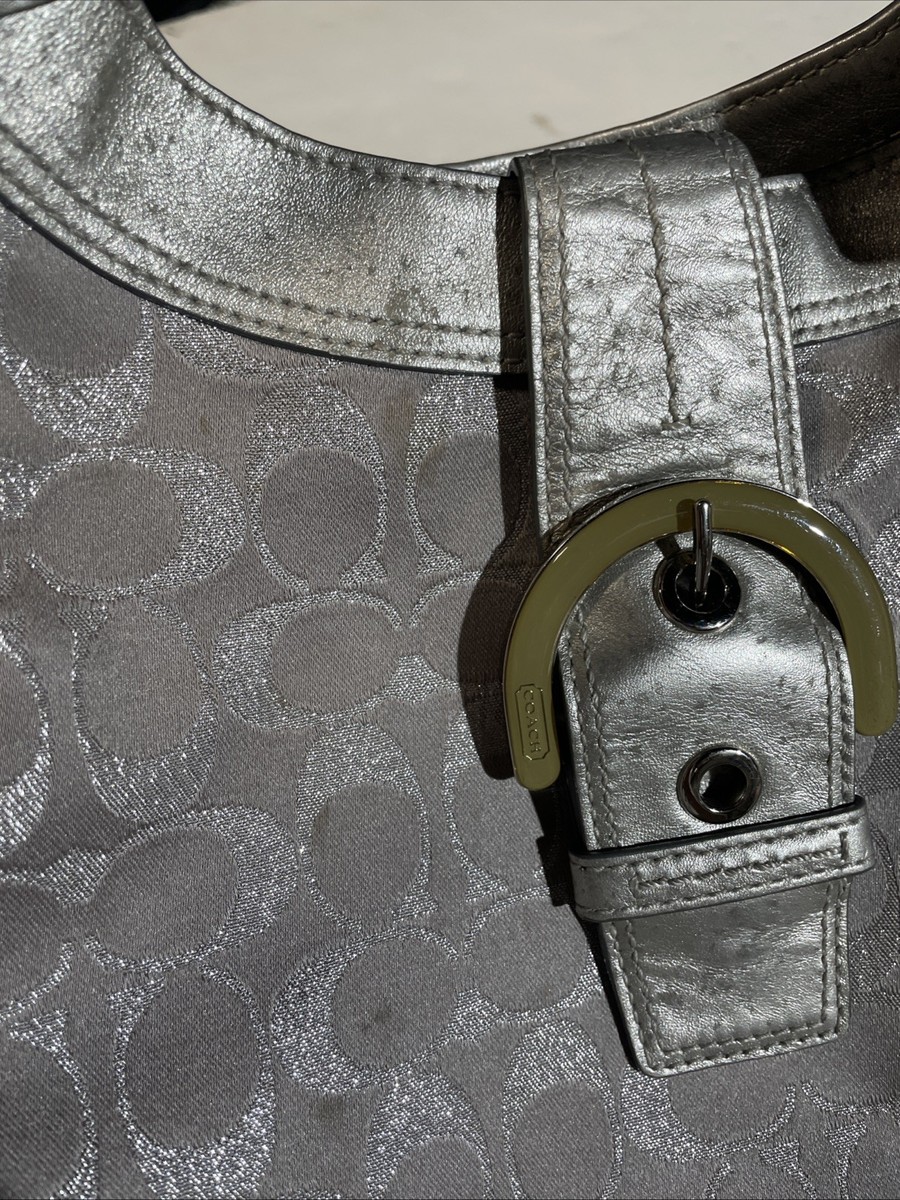 Coach F18909 Signature Soho Grey /Silver Canvas Hobo Bag | eBay