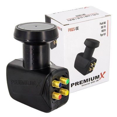 B-WARE PremiumX Quad LNB Black Edition SAT 4 Teilnehmer Quattro-Switch  HDTV 4K