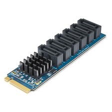 M.2 to 6 Port SATA Adapter M Key , ASM1166 Chip, 6X SATA 3.0 Expansion Card ...