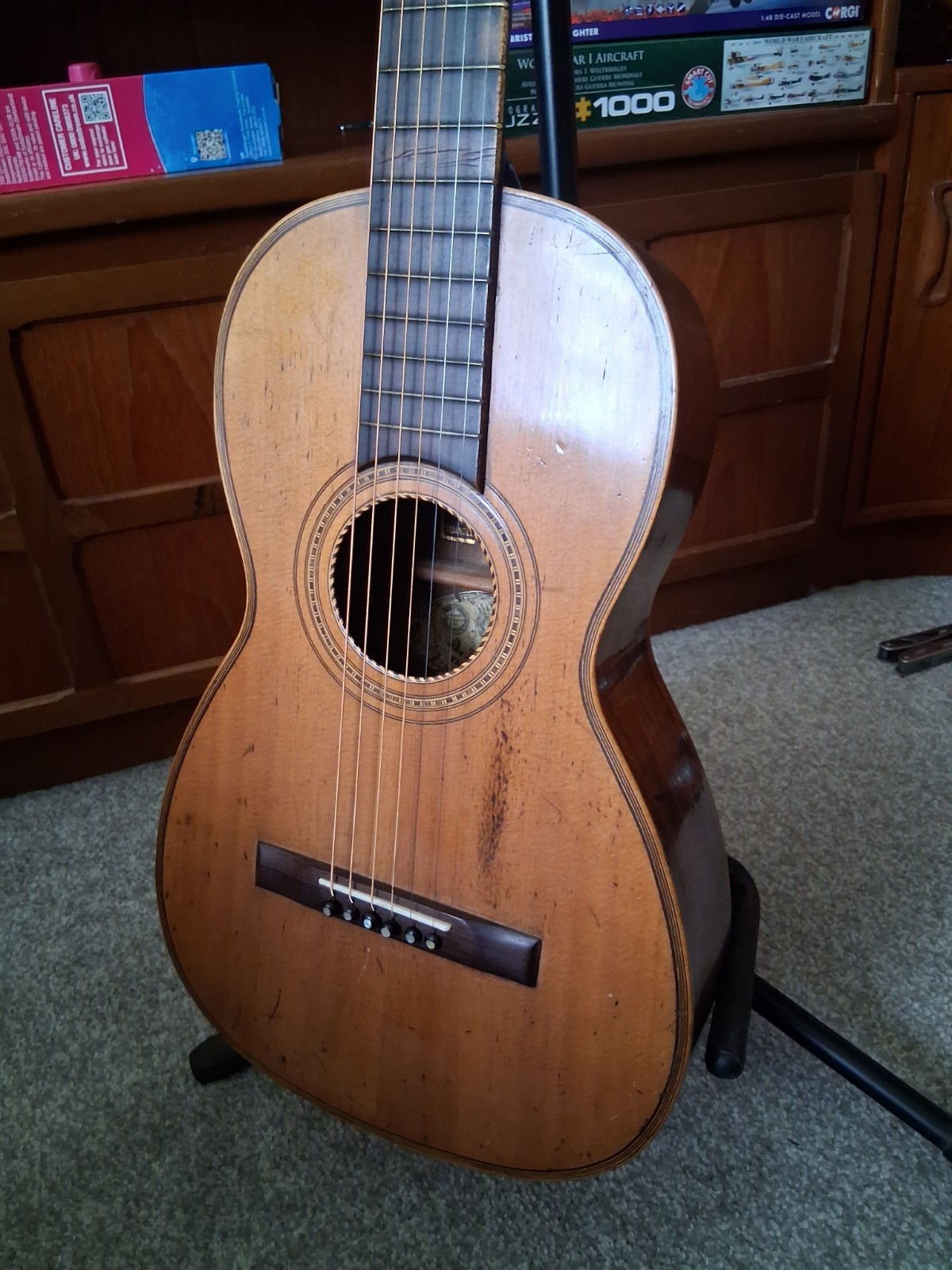 19th Century Brazilian Rosewood Parlour Guitar Music Instrument