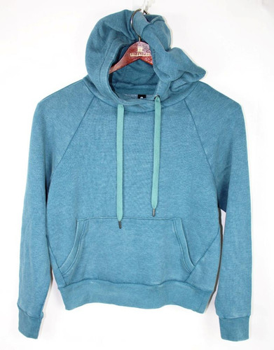 90 Degree Womens L Long Sleeve Fleece Hoodie Sweatshirt Top Casual Teal $68 NEW