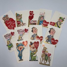 VTG Set Of 12 Valentine Cards w/ Non-mail Envelopes 1960s Made In USA