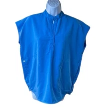 Figs Women's Size XS Rafaela Oversized Scrub Top Capri Blue Nurse Medical