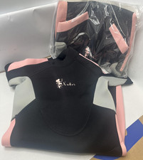 LOT/2 Neoprene Kids Shorty Wetsuit Sz 10 Black Pink Bk Zip Swim Surf Snorkel