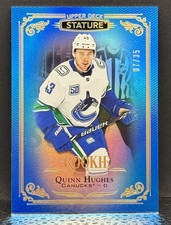 2019-20 UD Stature Hockey Quinn Hughes Blue RC Rookie #/35 #118