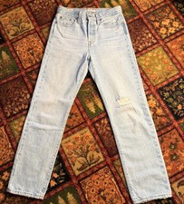 Levi's Premium Women  s Wedgie Straight Jeans 25 Button Fly Distressed