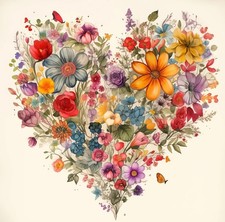 5D Diamond Painting Kits for Adults, Heart Flower Diamond Art Kits for Adults...