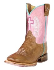 Tin Haul Western Boots Girls Angel Wings Brown 14-119-0077-0950 BR