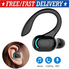 Wireless Bluetooth 5.2 Single Ear Earbud Waterproof Business Headset HD Sound
