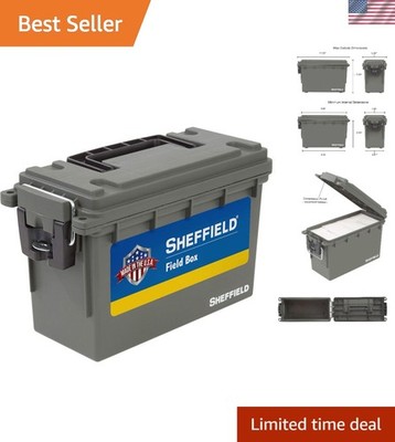 Durable Plastic Ammo Storage Box with Stackable Interlocking System - USA Made