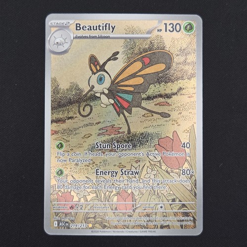 Pokemon TCG Card Beautifly 219/217 Ascended Heroes Illustration Rare - NM