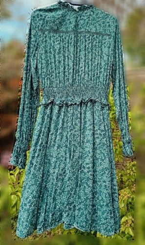 Salsa lange blaue grund kleid blumen victorian whimsical cottage - Imagen 6 de 8