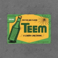 Vintage Teem Soda Metal Sign Retro Advertising Collectible Pepsi #464784