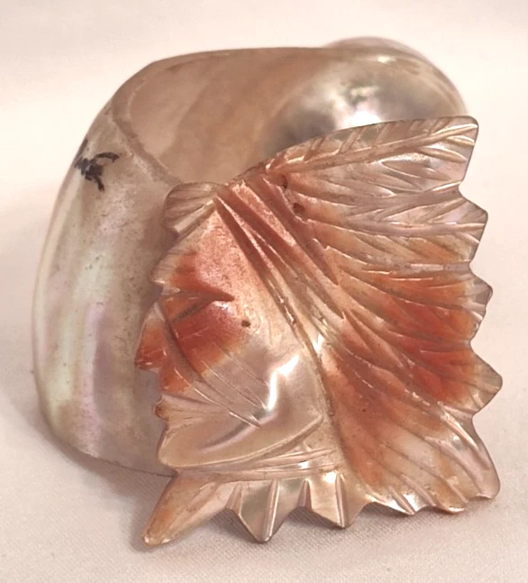 8 Anillos servilleteros bufanda madreperla madreperla corte natural de colección Foto 3 de 4