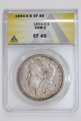 1894-S MORGAN DOLLAR ANACS XF45