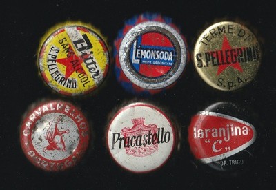 6 different Italy Portugal CORK bottle caps '60s kronkorken crown chapas tappi