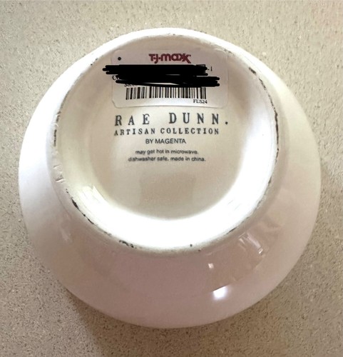 NWT Rae Dunn Artisan Collection LET’S EAT Soup/Cereal Bowl w/Light Blue Interior - Picture 5 of 5