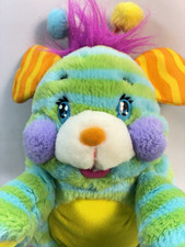 Vintage Pinwheel Penny Popples Plush Toy - Green Blue Striped - 2001