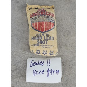 Vintage All American 5 Lbs Hard Lead Shot #9 RSR Corporation Sealed Cloth Bag