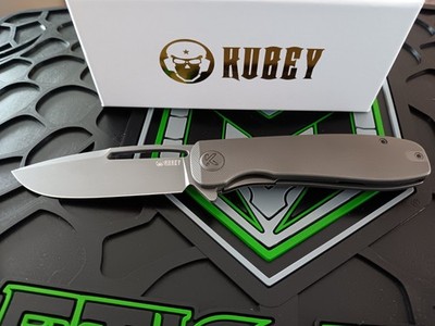 Kubey Supercell Linerlock Dark Gray Titanium Folding 14C28N Pocket Knife 353C