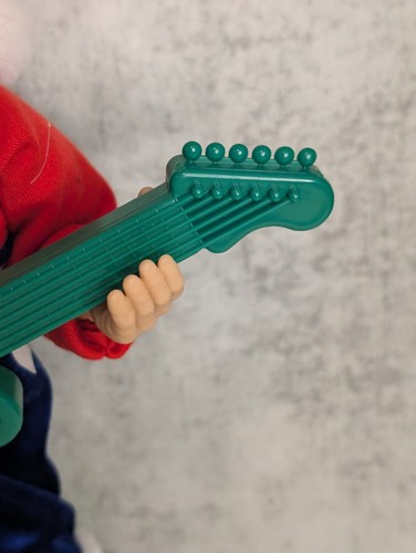 Chitarra danzante vintage 13 pollici Babbo Natale verde chitarra jingle bell blues TESTATA FUNZIONANTE - Foto 4 di 15