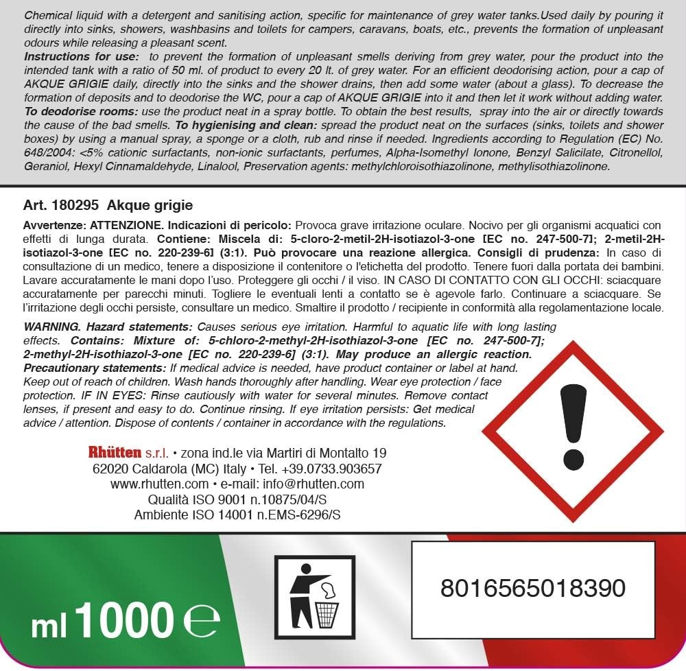Rhütten Antiodorante e Igienizzante per Camper 1L foto 3