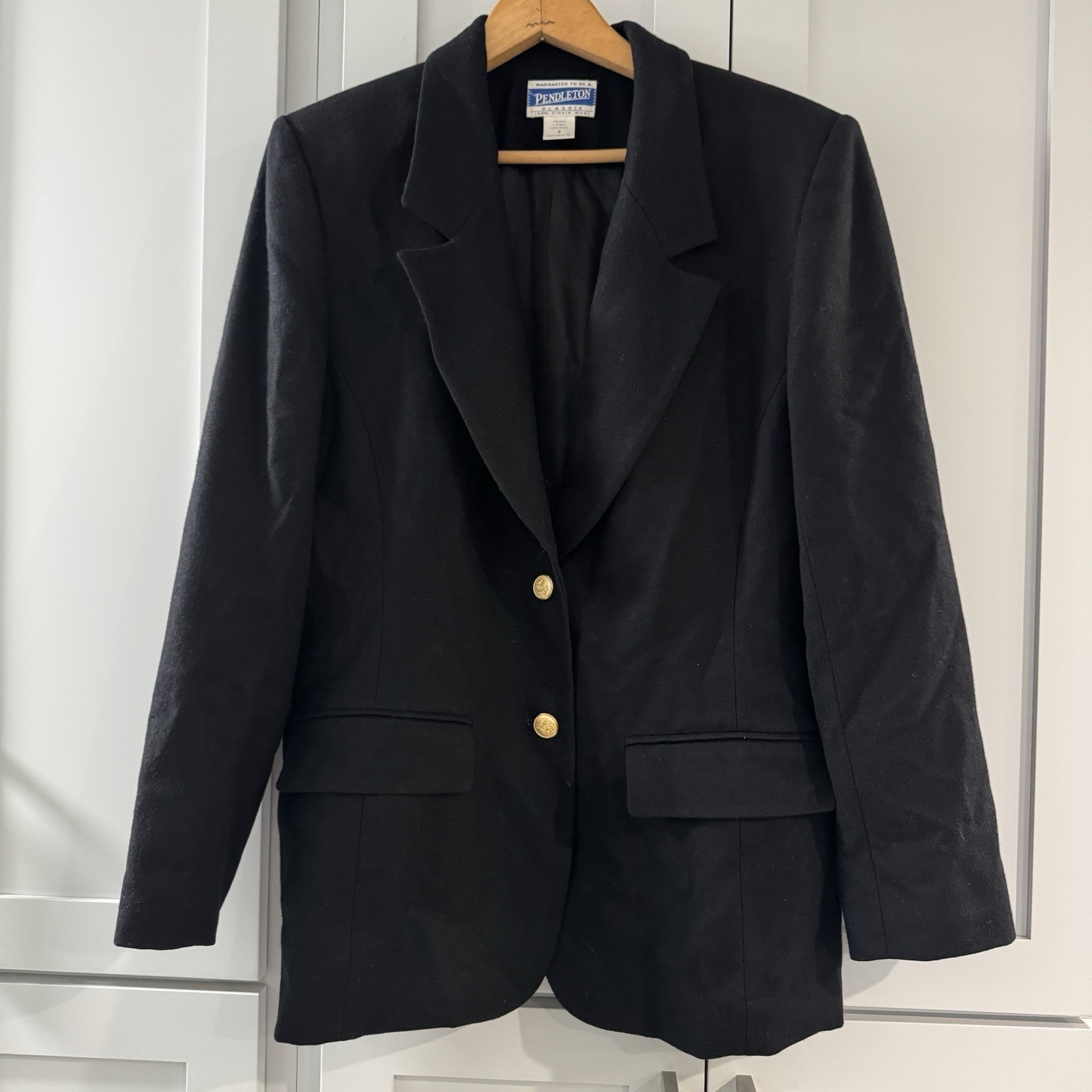 Vintage Pendleton Black 2 Button Blazer Jacket 10… - image 1