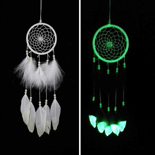 Luminous Dream Catcher,Manual Feather Hanging Decor Catcher For Type 2 - Picture 1 of 7