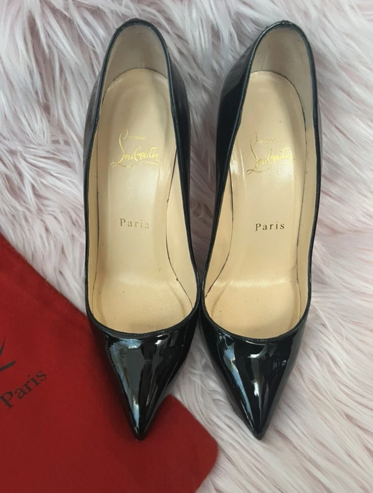 Christian Louboutin Pigalle 100 Size 36 Black Patent - Photo 2/4