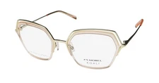 NEW KOALI 20081K EYEGLASS FRAME GEOMETRIC METAL & PLASTIC FRANCE WOMENS GOLD