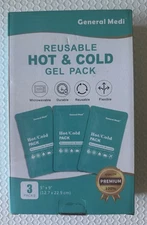 General Medi Reusable Hot & Cold Gel 3 Pack Each 5"x9" Microwavable Flexible