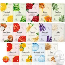 14 Pack Sheet Face Masks Skincare, Hydrating Face Masks Suitable for Dry Skin, B