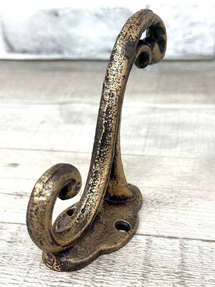 Juego de 4 ganchos de bolso de abrigo doble negro y dorado pintados a mano de alta resistencia Foto 4 de 4