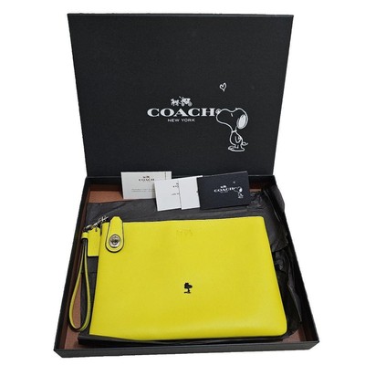 Coach Snoopy limitierte gelbe Clutch Tasche selten, 2015 Collab gebraucht...