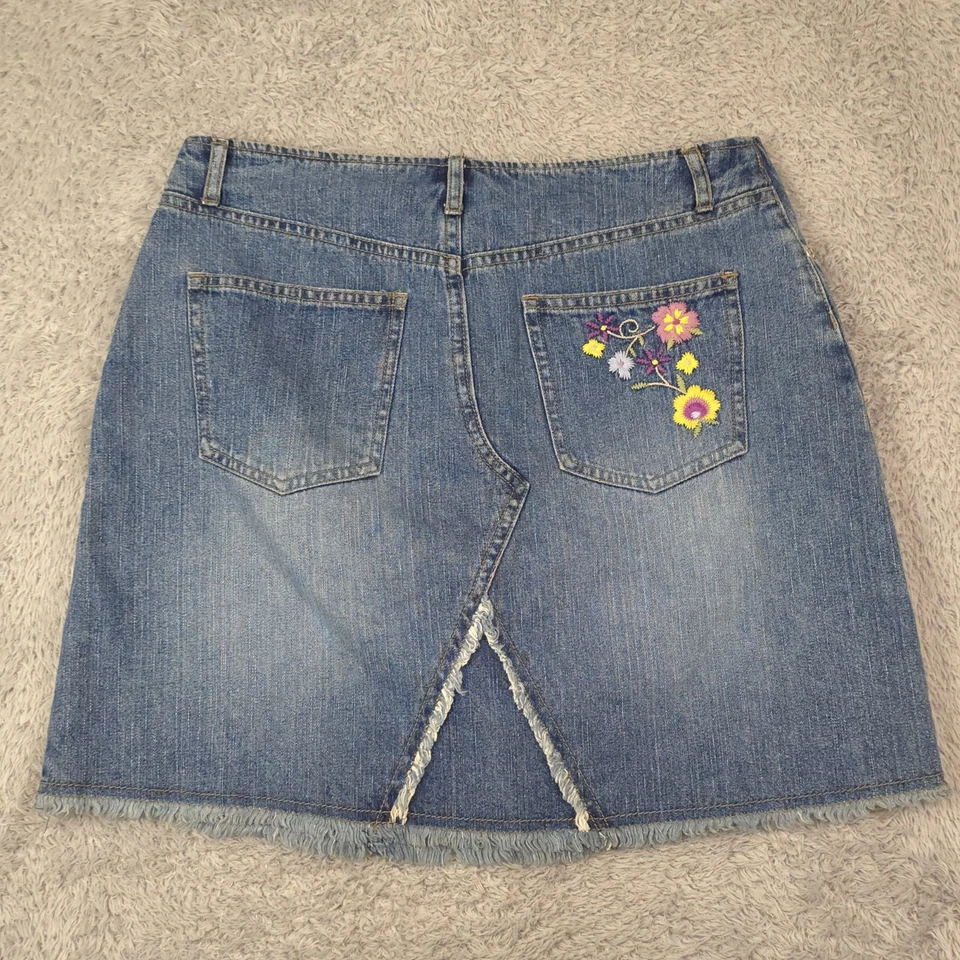 Vintage Lizzie McGuire Limited Too Y2K Embroidered Denim Mini Skirt Sz 6/8 RARE - Image 4 of 4