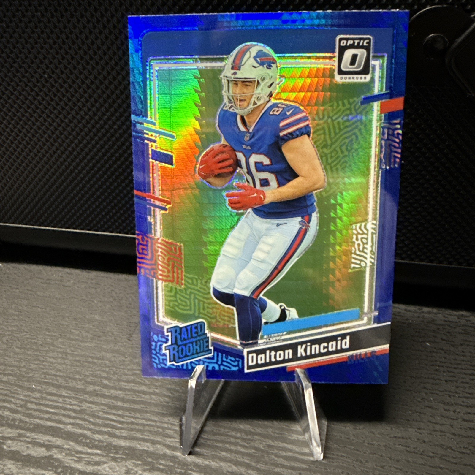 2023 Panini Donruss Optic-Rated Rookie Dalton Kincaid #211 Blue Hyper Prizm(RC)
