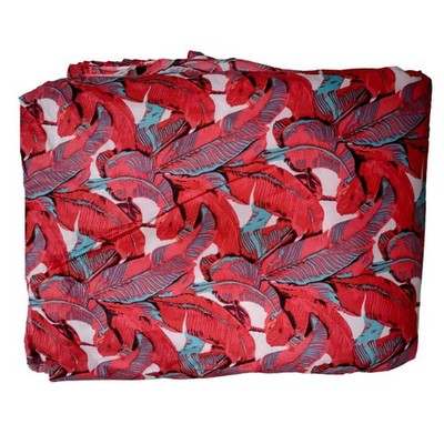 Indian Handmade Red Floral Printed Dressmaking, Sewing Running Fabric 5 Yards