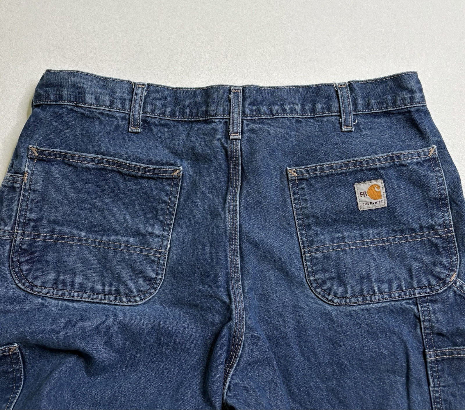 Carhartt FR Flame Resistant Carpenter Blue Demin Work Pants Jeans Mens 36x30 thumbnail 9
