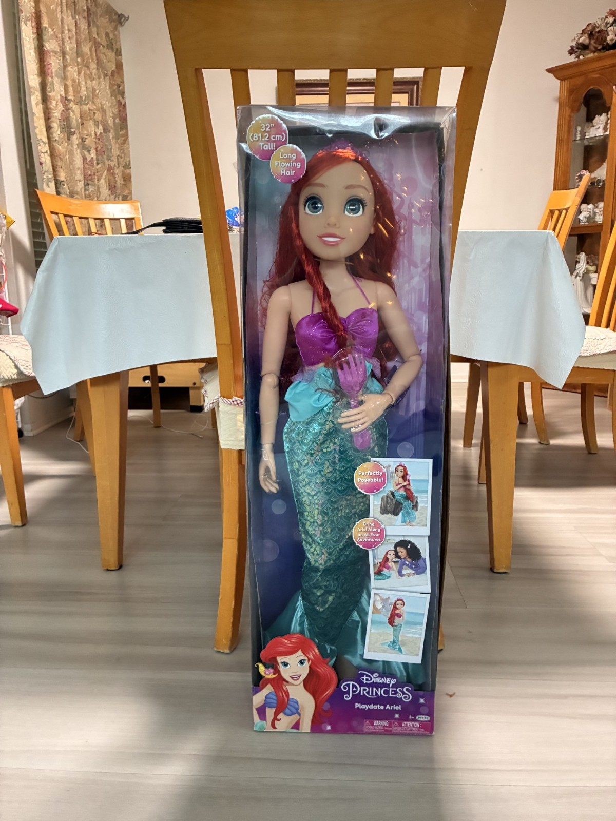 Playdate Ariel Doll 32 Inch Poseable Disney Princess with Ha
