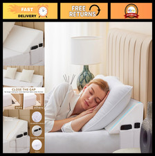 King Wedge Pillow for Bed Gap Filler, Foam Headboard Cushion, 76"x10"x6" White
