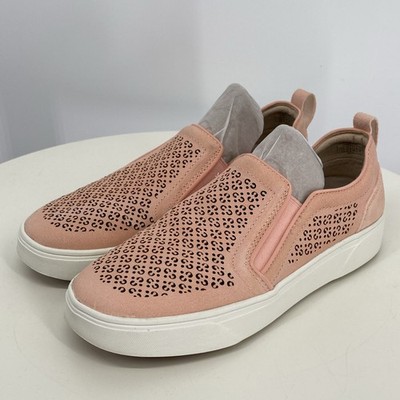 Vionic Kimmie Perf Slip On Sneakers Peach Pink Suede Perf Women's Size 7.5 New