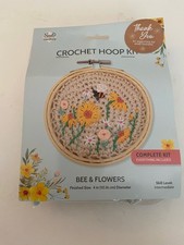 Needle Creations Crochet Hoop Kit  Bee  Flowers  