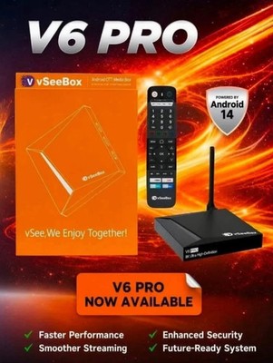 2026 vSeeBox V6 Pro + Backlit Remote | Brand New | Authorized Seller | Returns.