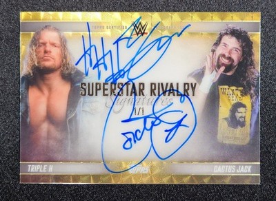 2025 WWE Topps Universe Superstar Rivalry Triple  H Cactus Jack 1/1 SSR-TC auto