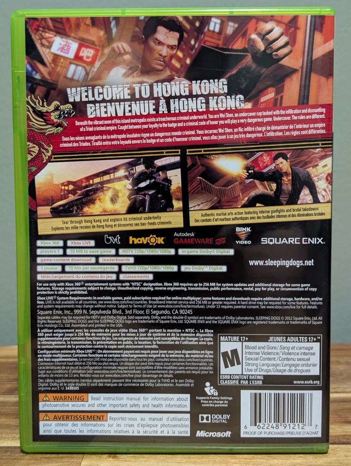 Sleeping Dogs (Microsoft Xbox 360, 2012) CIB - Tested - Near Mint Disc! - Image 3 of 4