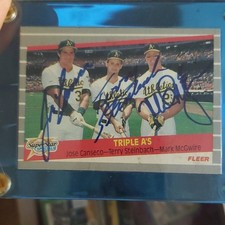 Fleer 1989 Superstar Specials Triple A's #534 Autographed Canseco McGwire
