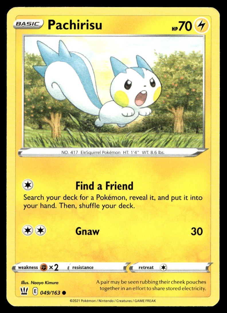 Pachirisu 49/163 Pokemon Card Battle Styles Common 70 HP Lightly Played RE