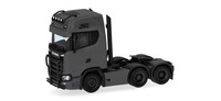 Herpa 314053-005 - 1/87 Scania Cs 20 Hd Zugmaschine 3Achs (6X4), Grau - Neu