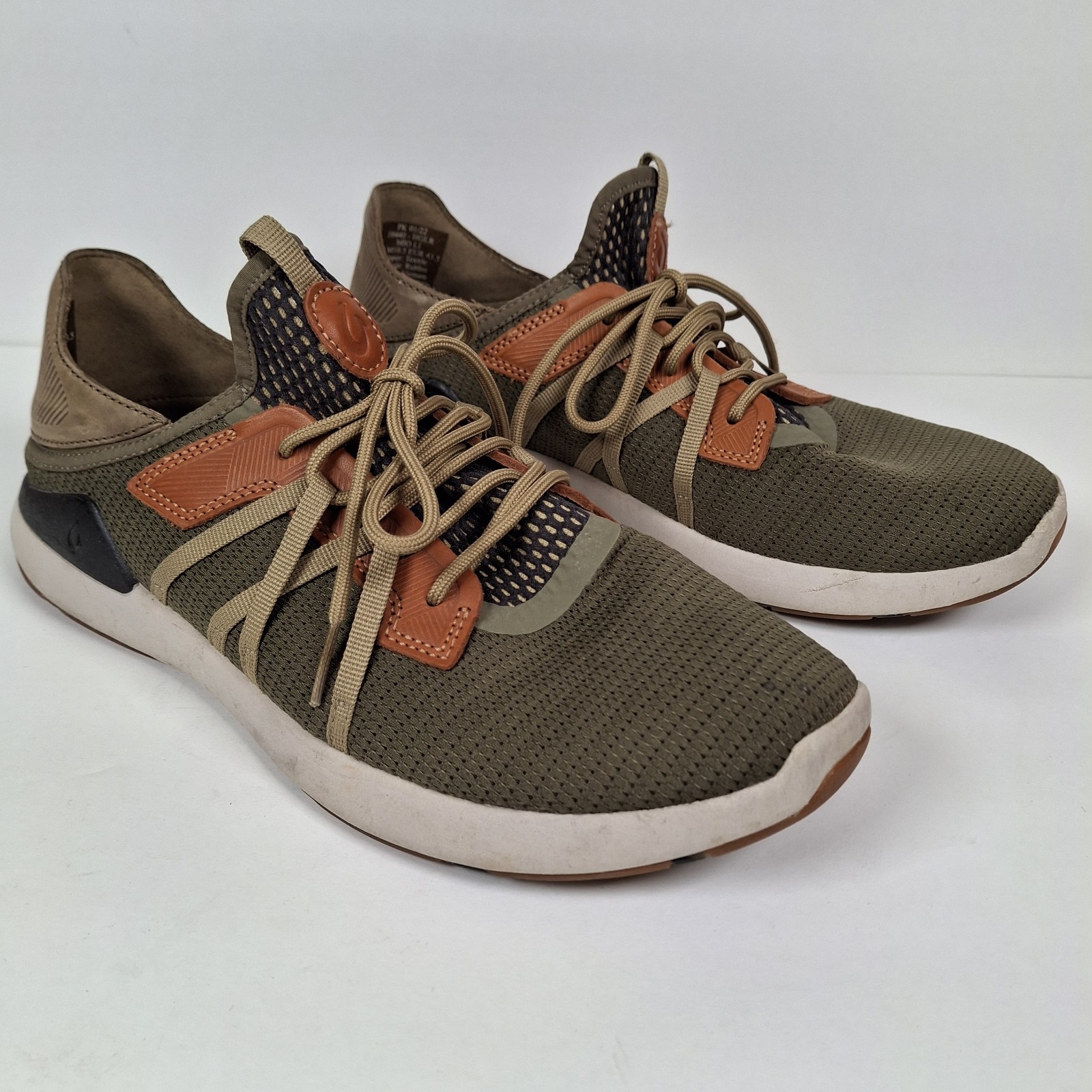 OluKai Mio Li Mens Athletic Shoes Size 10.5 Green Brown Lightweight Mesh Outdoor Sneakers